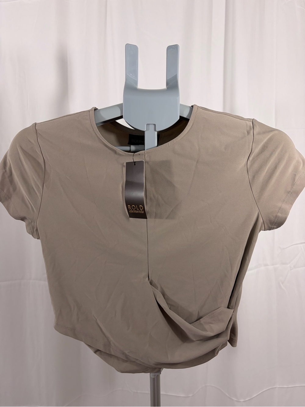 NWT Bold Elements Women’s Size PS Taupe Short Sleeve Crewneck Top